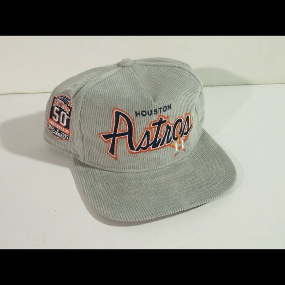 NEW New Era The Golfer Houston Astros Script Corduroy Snapback Hat Grey MLB - Picture 1 of 7
